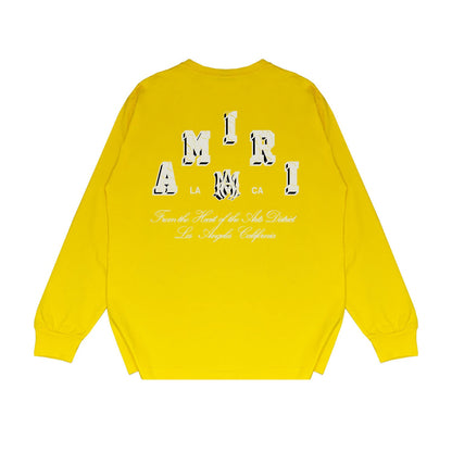 Amiri Long Sleeved Shirt Printed Trendy Pure Cotton