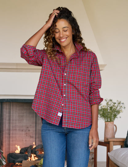EILEEN Multicolor Small Red Plaid, Italian Flannel