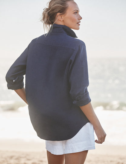EILEEN Navy, Washed Linen