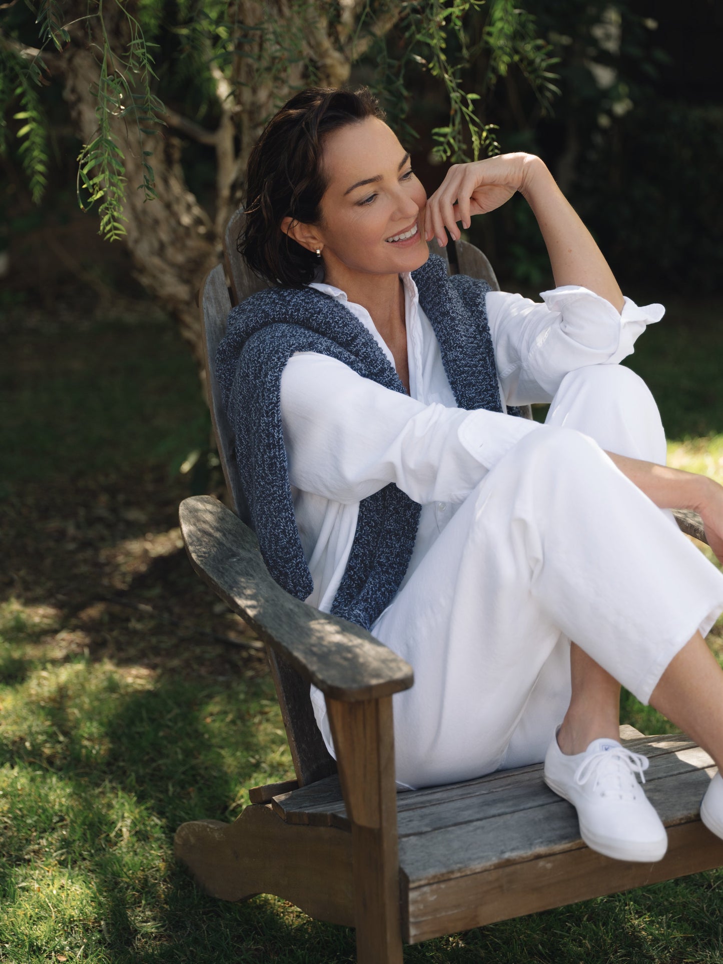 MONTECITO CARDIGAN Blueberry, Pure Italian Cotton