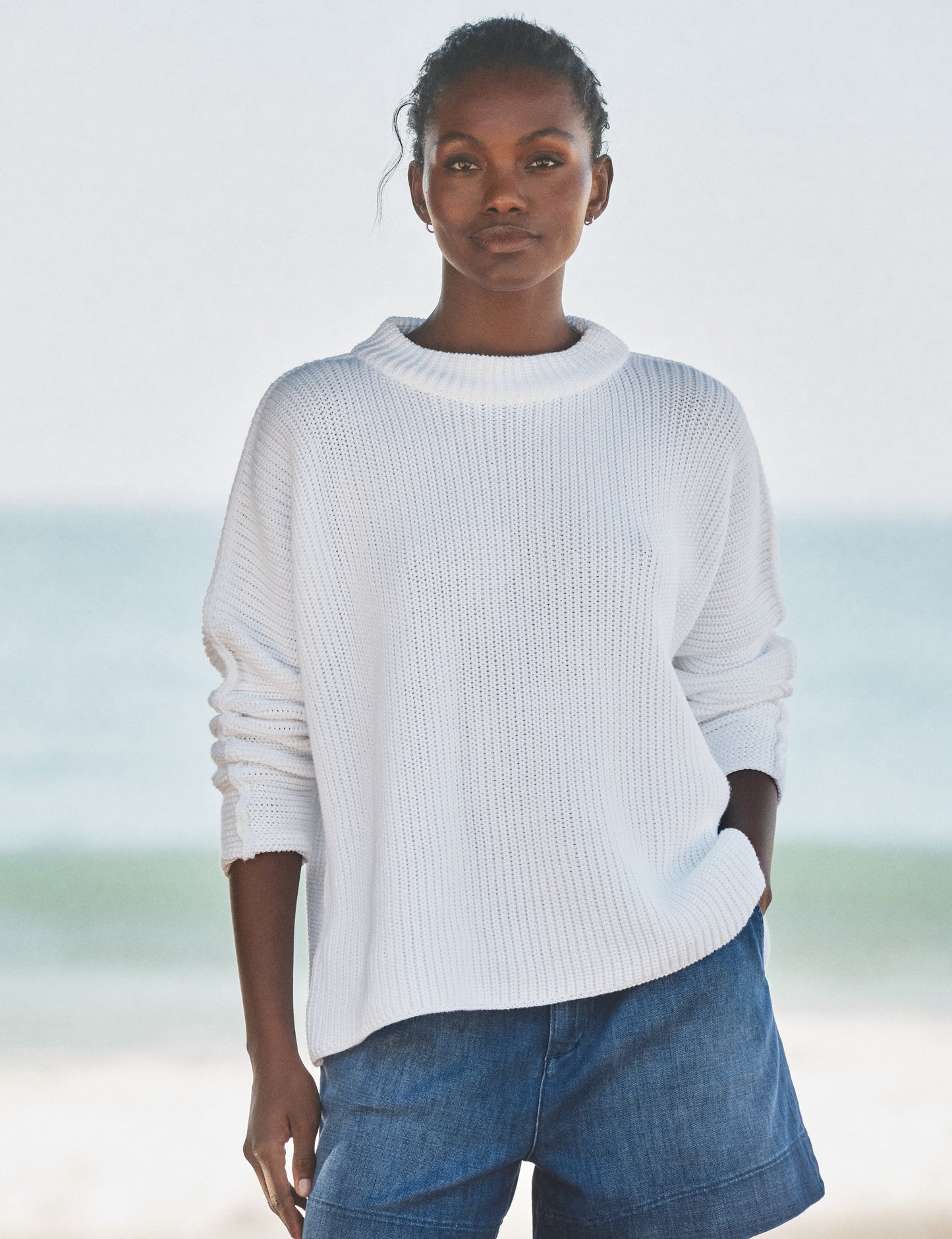 MONTECITO SWEATER White, Pure Italian Cotton