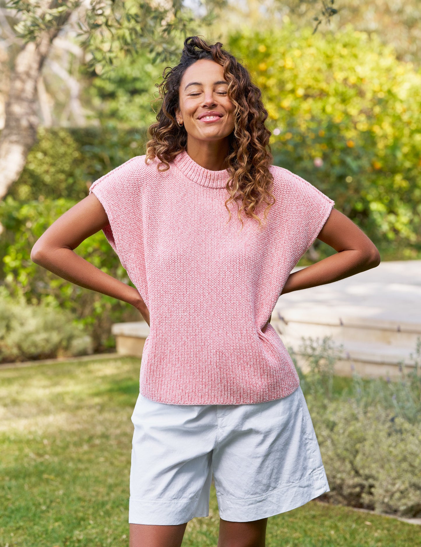 MONTECITO VEST Coral Reef, Pure Italian Cotton