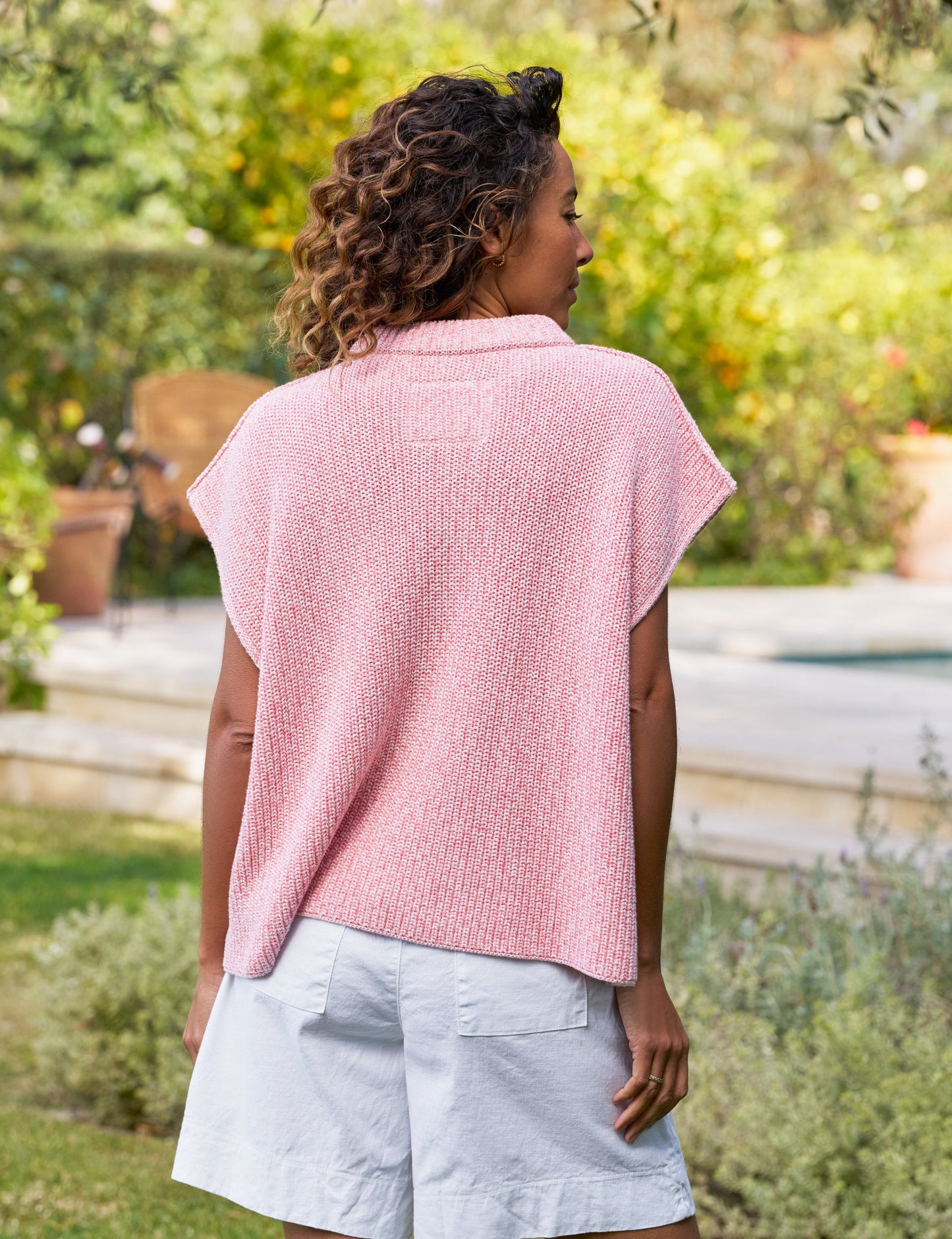 MONTECITO VEST Coral Reef, Pure Italian Cotton