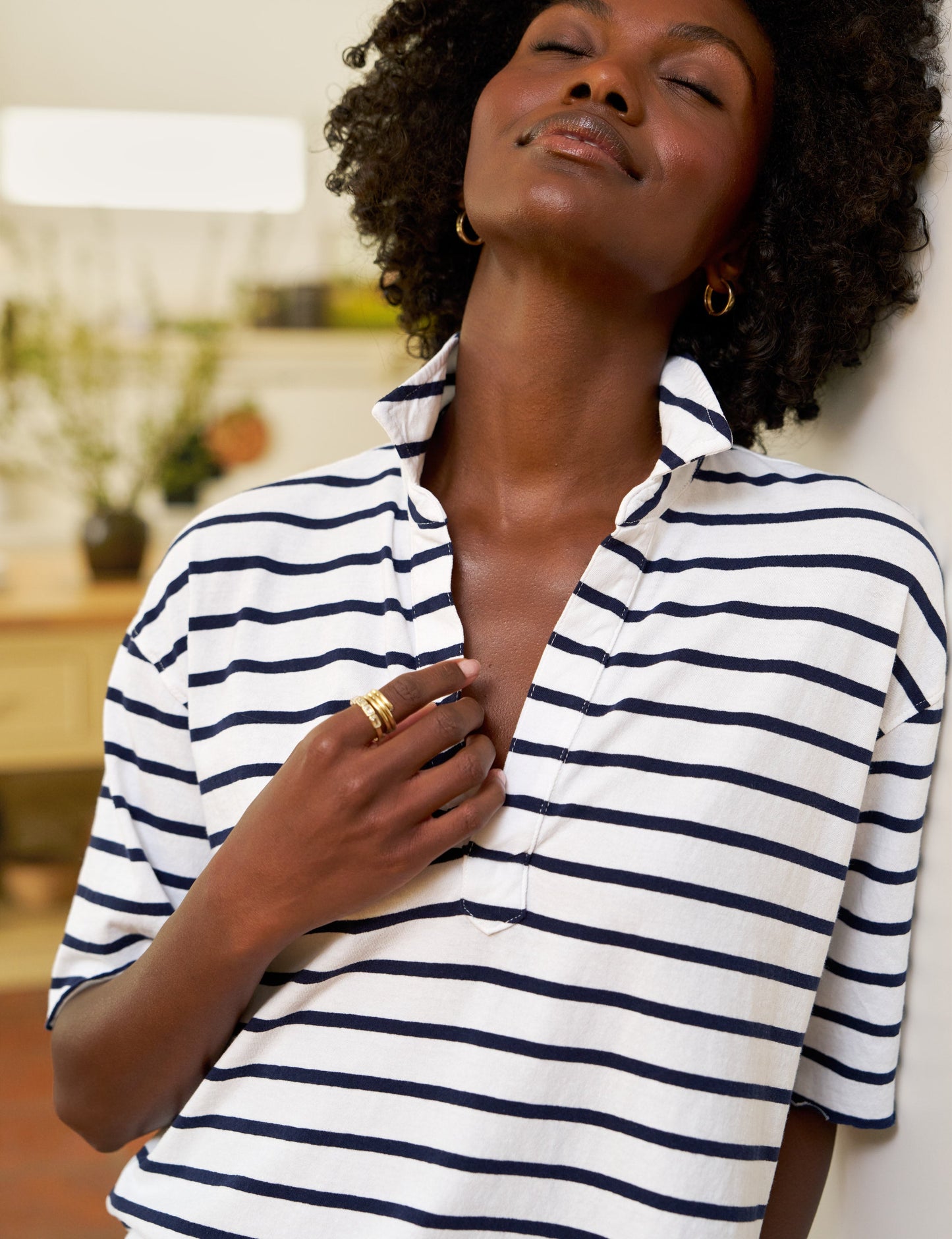 PATTY Wide Navy French Stripe, Vintage Jersey