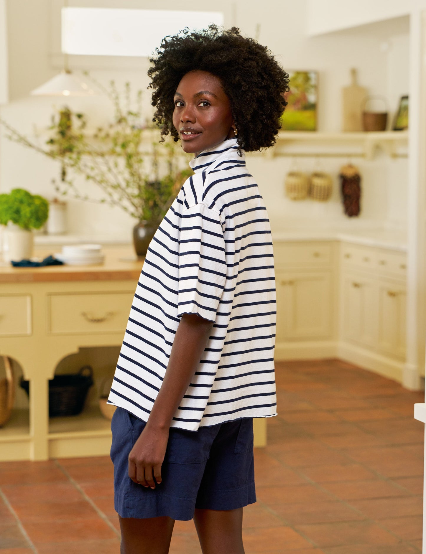 PATTY Wide Navy French Stripe, Vintage Jersey