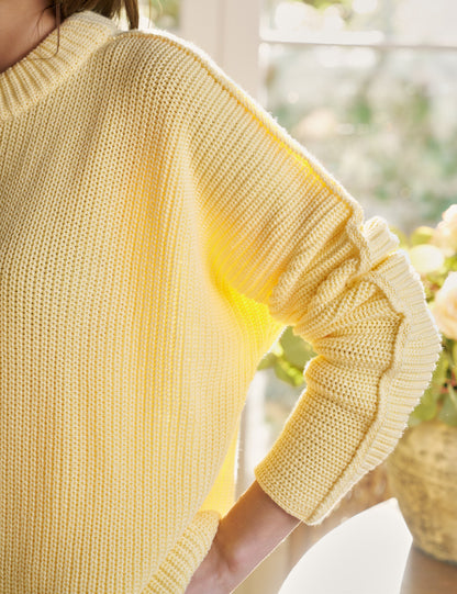 MONTECITO SWEATER Daffodil, Pure Italian Cotton