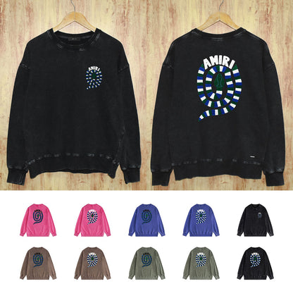 Amiri Distressed Sweatshirt Printed Trendy Pure Cotton