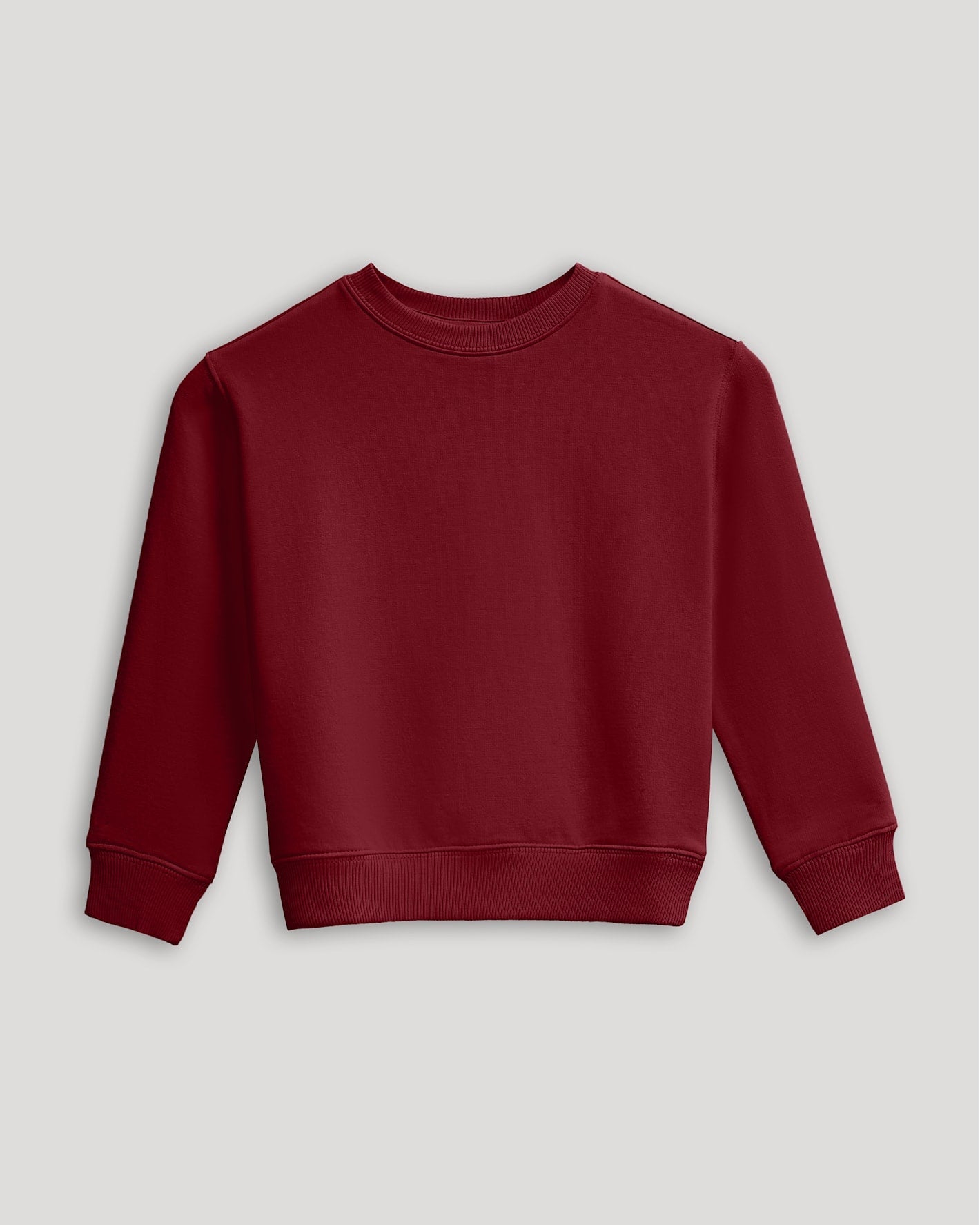 Girls Dark Maroon Slouch Pullover Crew
