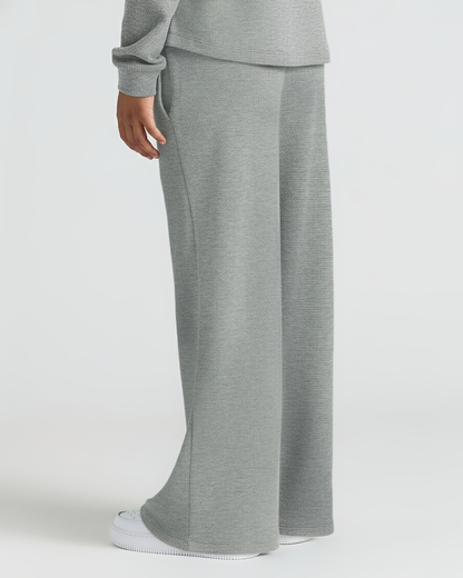 Girls Heather Gray Waffle Long Sleeve Henley & Waffle Leg Pants 2-Pack