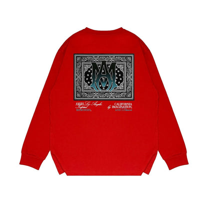 Amiri Long Sleeved Shirt Printed Trendy Pure Cotton