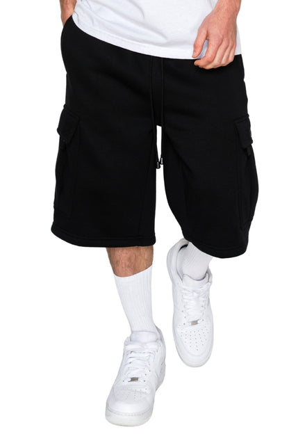 RESTRICT Baggy Fit Cargo Fleece Shorts