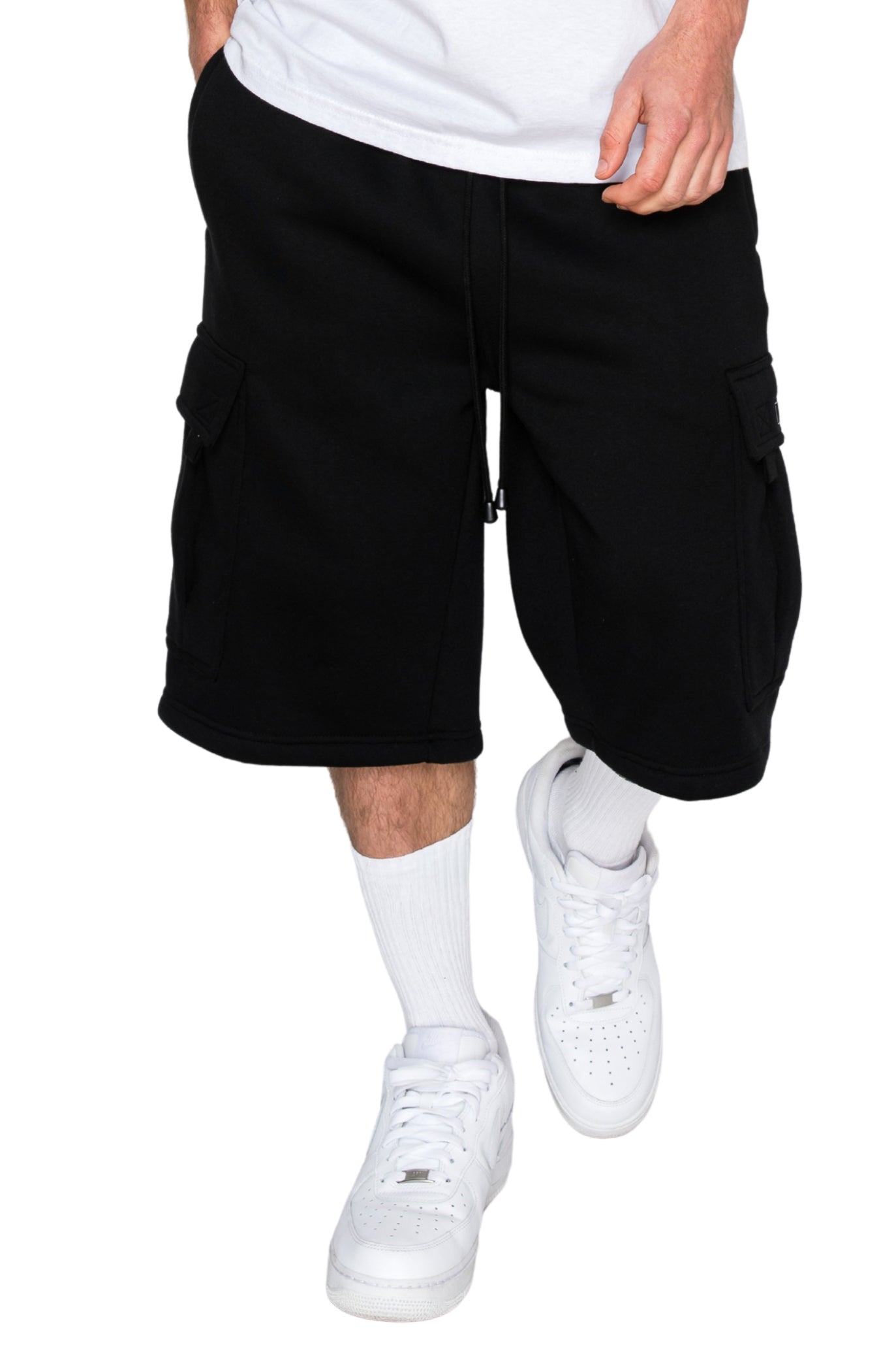 RESTRICT Baggy Fit Cargo Fleece Shorts