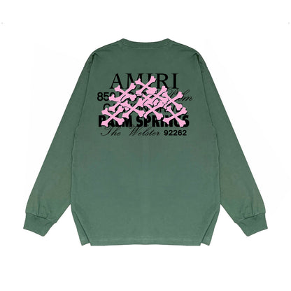 Amiri Long Sleeved Shirt Printed Trendy Pure Cotton