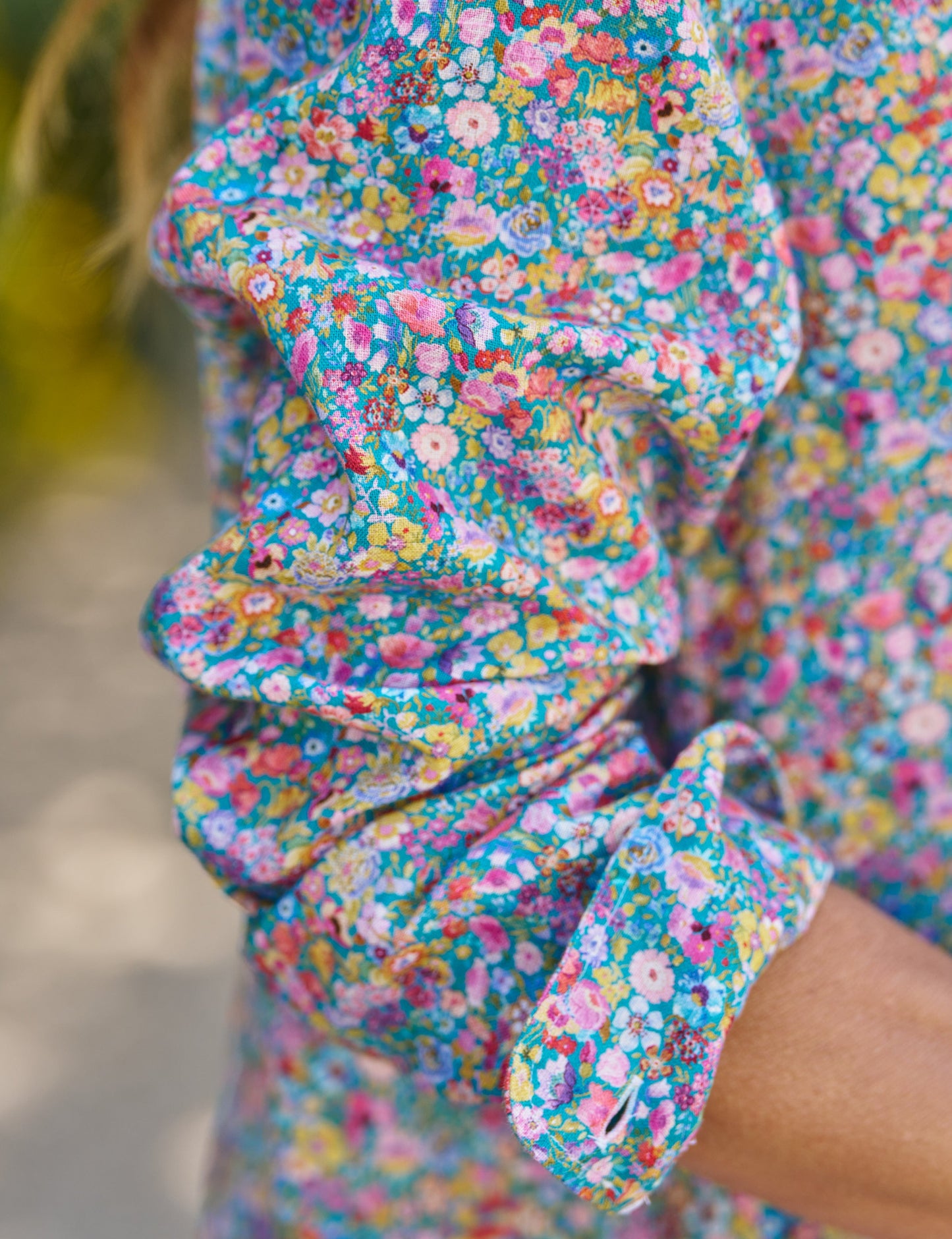 MARY Multicolor Flowers, Italian Classic Linen