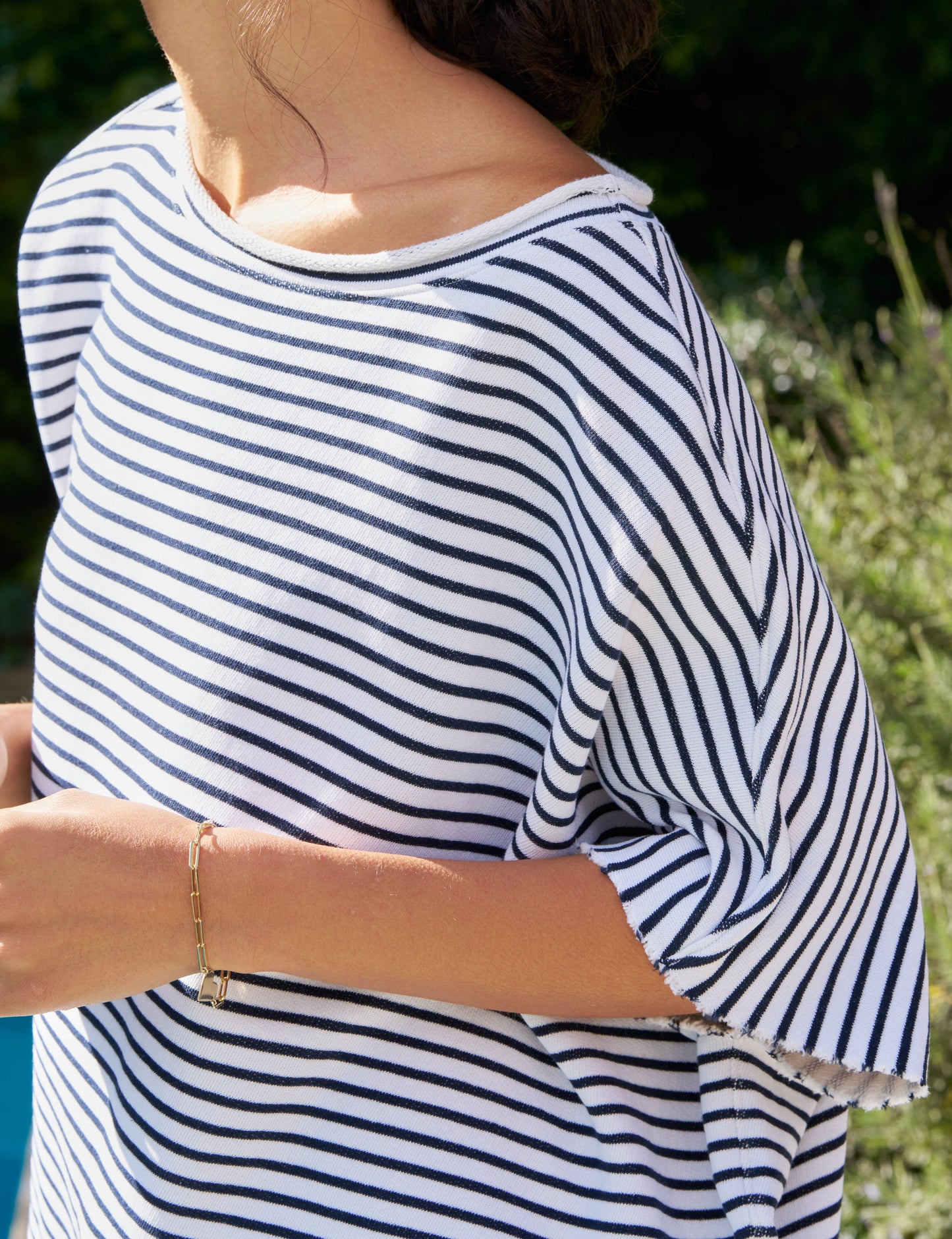 OLIVE Navy French Stripe, Triple Terry