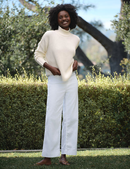 MONTECITO TURTLENECK Ivory, Pure Italian Cotton