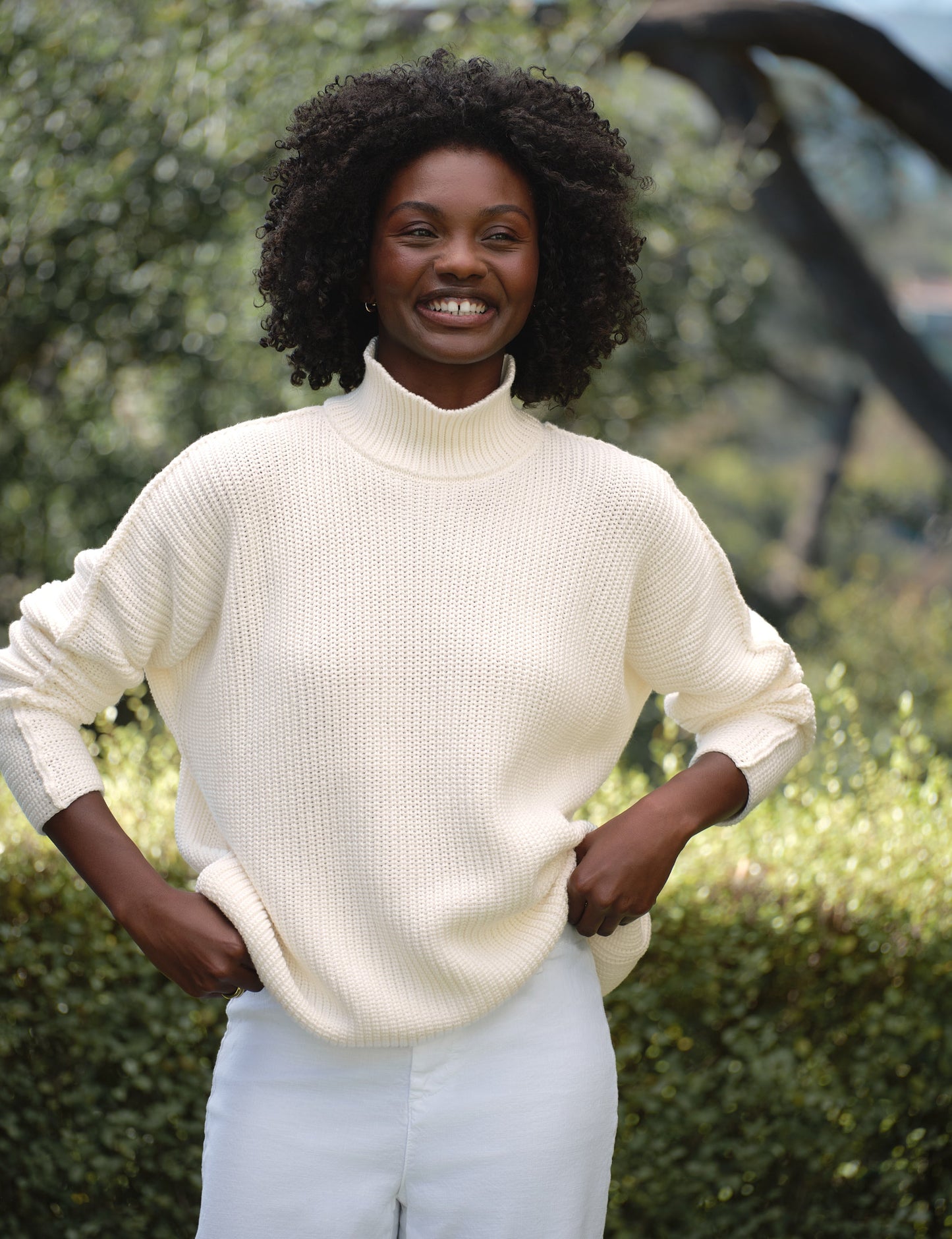 MONTECITO TURTLENECK Ivory, Pure Italian Cotton