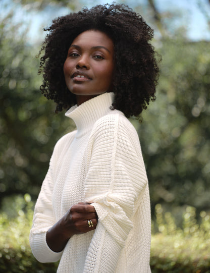 MONTECITO TURTLENECK Ivory, Pure Italian Cotton