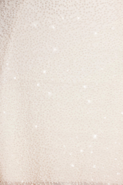 Embellished Asymmetric Neck A-Line Mini Dress in White