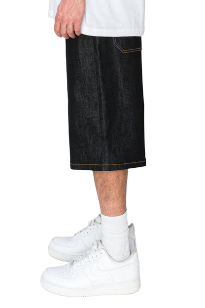 TELLUS Baggy Fit Raw Denim Shorts