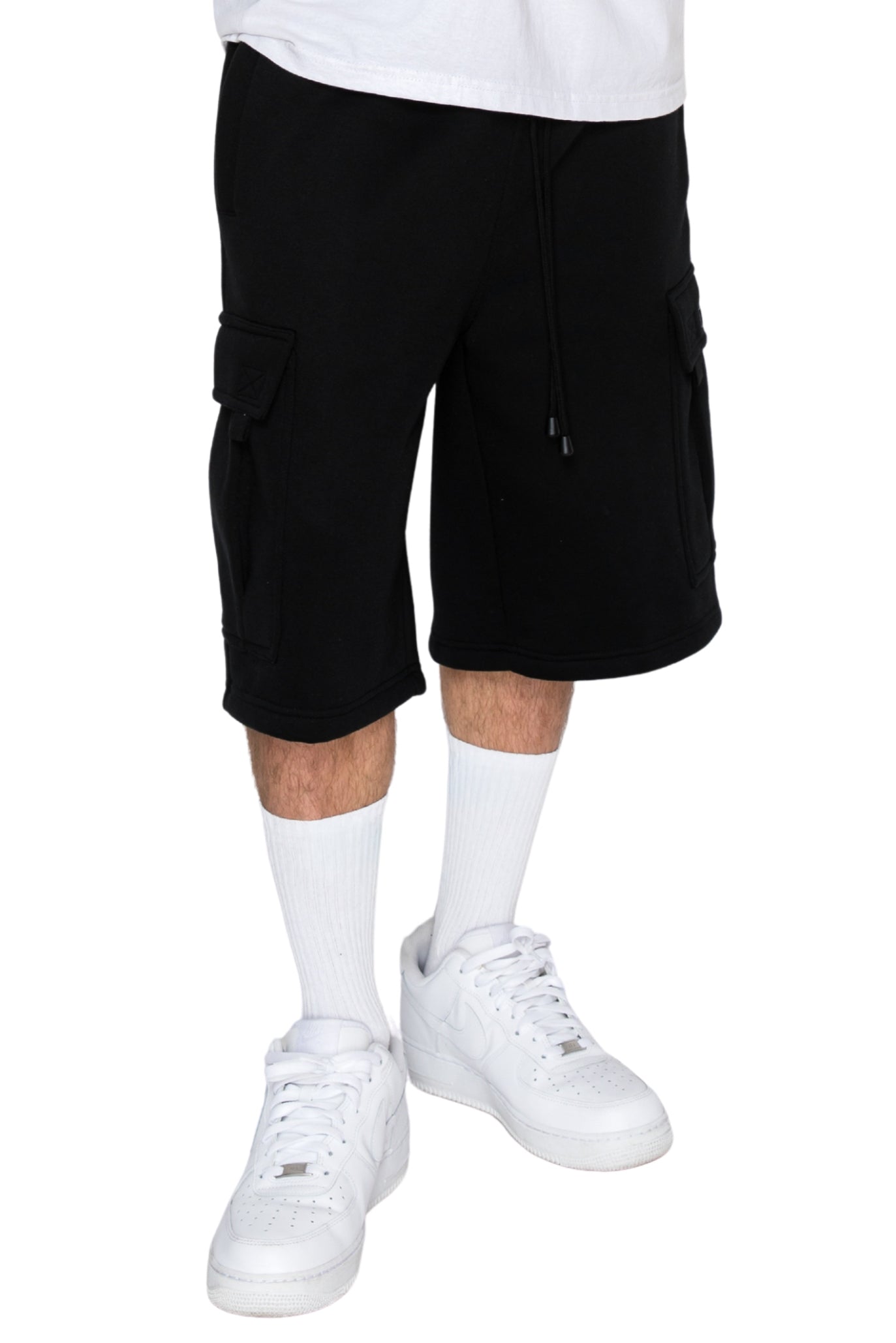 RESTRICT Baggy Fit Cargo Fleece Shorts