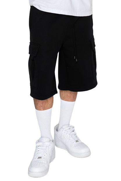 RESTRICT Baggy Fit Cargo Fleece Shorts