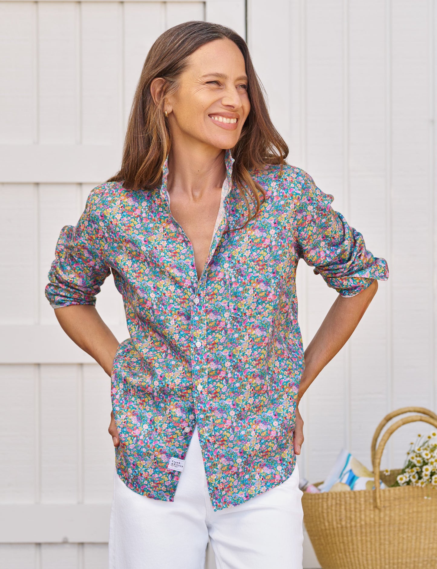EILEEN Multicolor Flowers, Italian Classic Linen