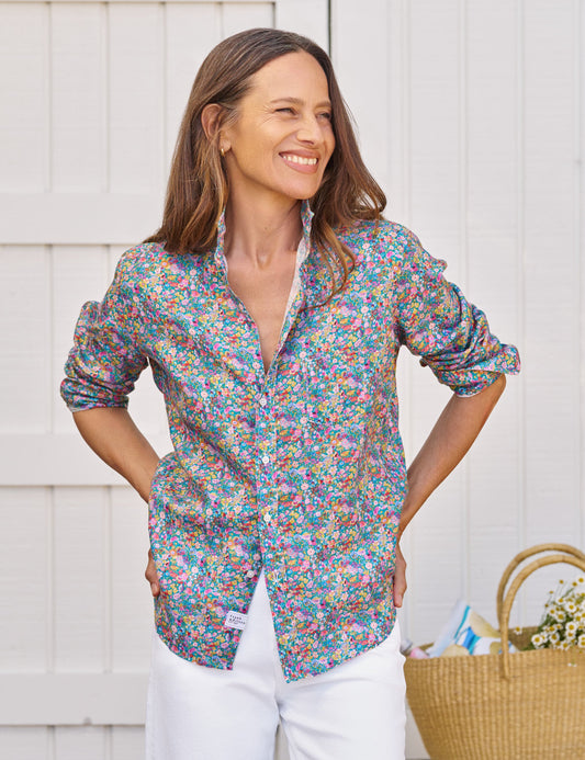 EILEEN Multicolor Flowers, Italian Classic Linen