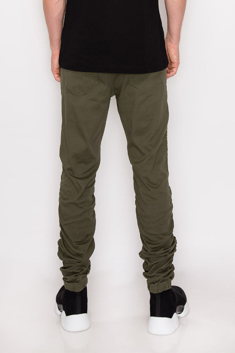 Twill Stacked Jogger Pants