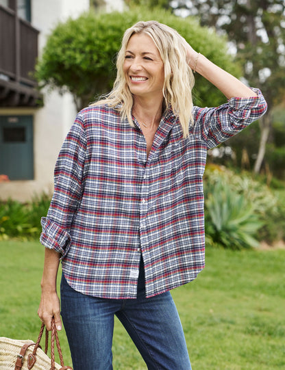 EILEEN Wine and Navy Plaid, Italian Flannel