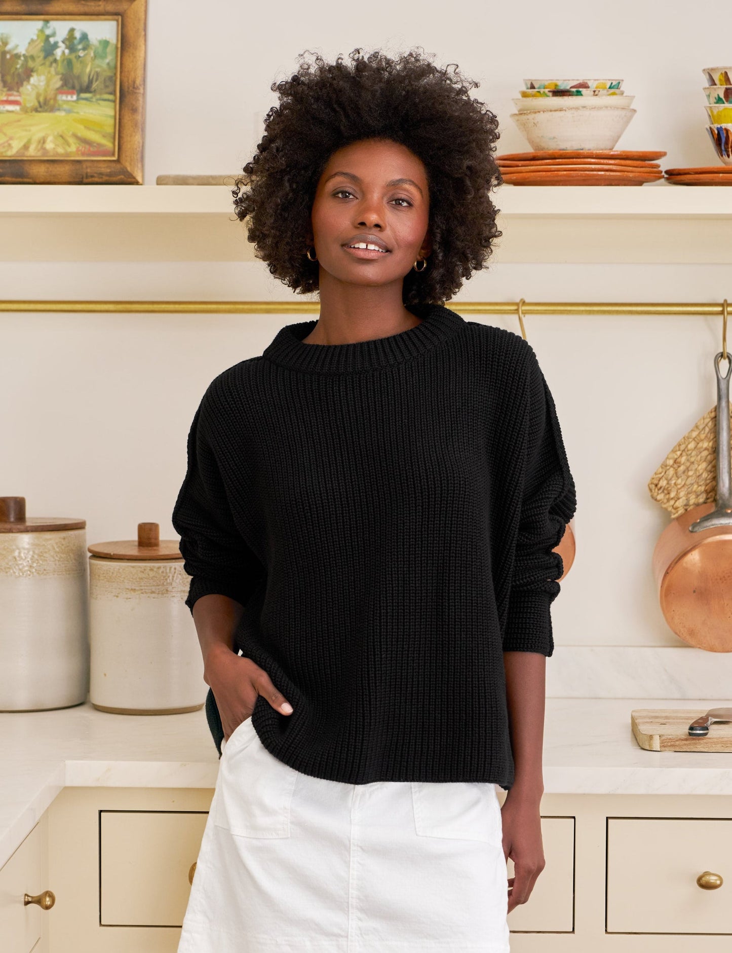 MONTECITO SWEATER Black, Pure Italian Cotton