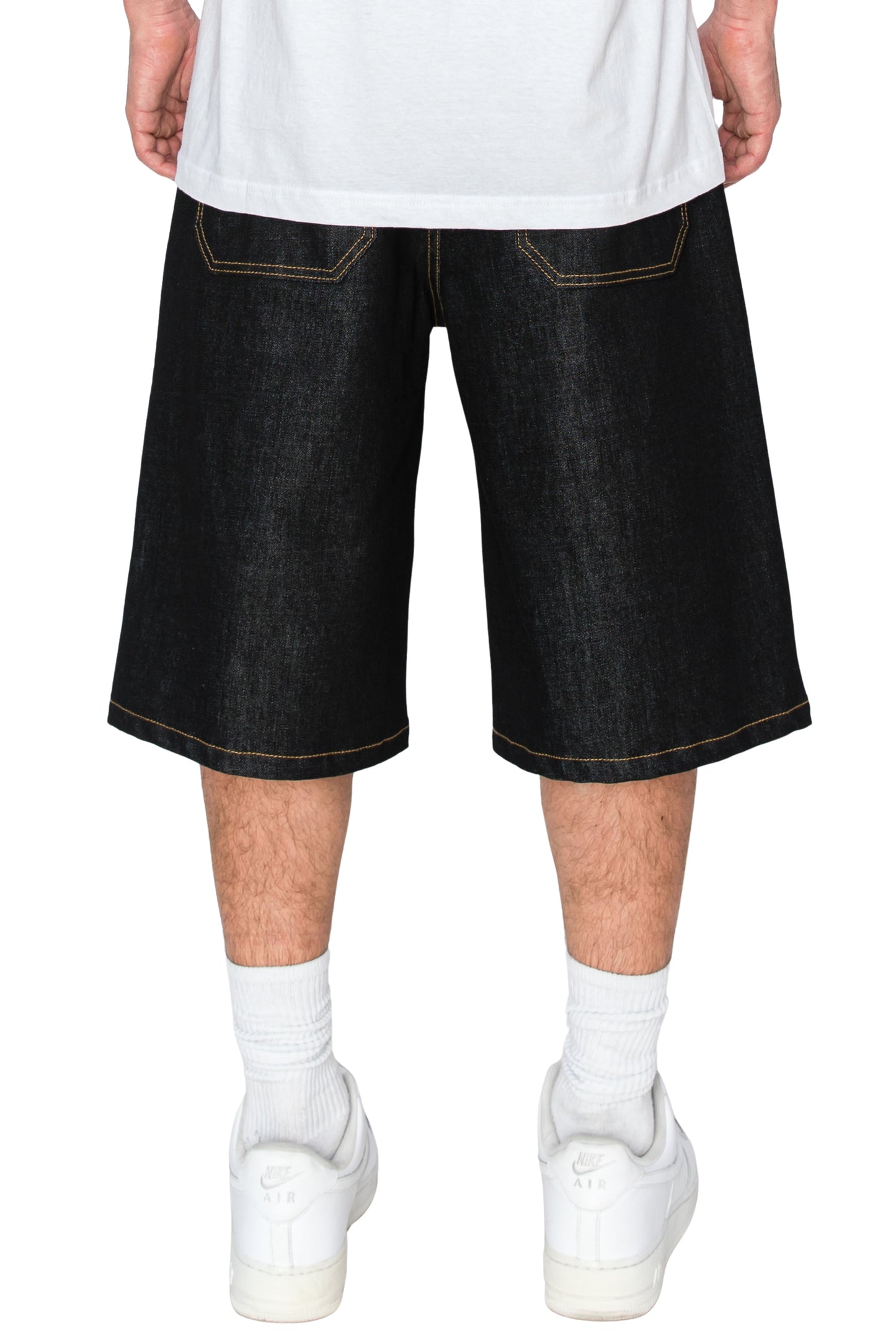 TELLUS Baggy Fit Raw Denim Shorts