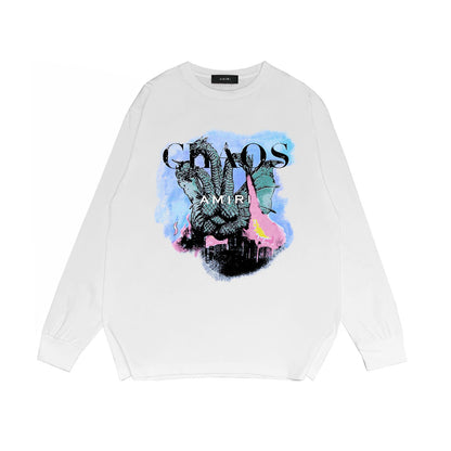 Amiri Long Sleeved Shirt Printed Trendy Pure Cotton