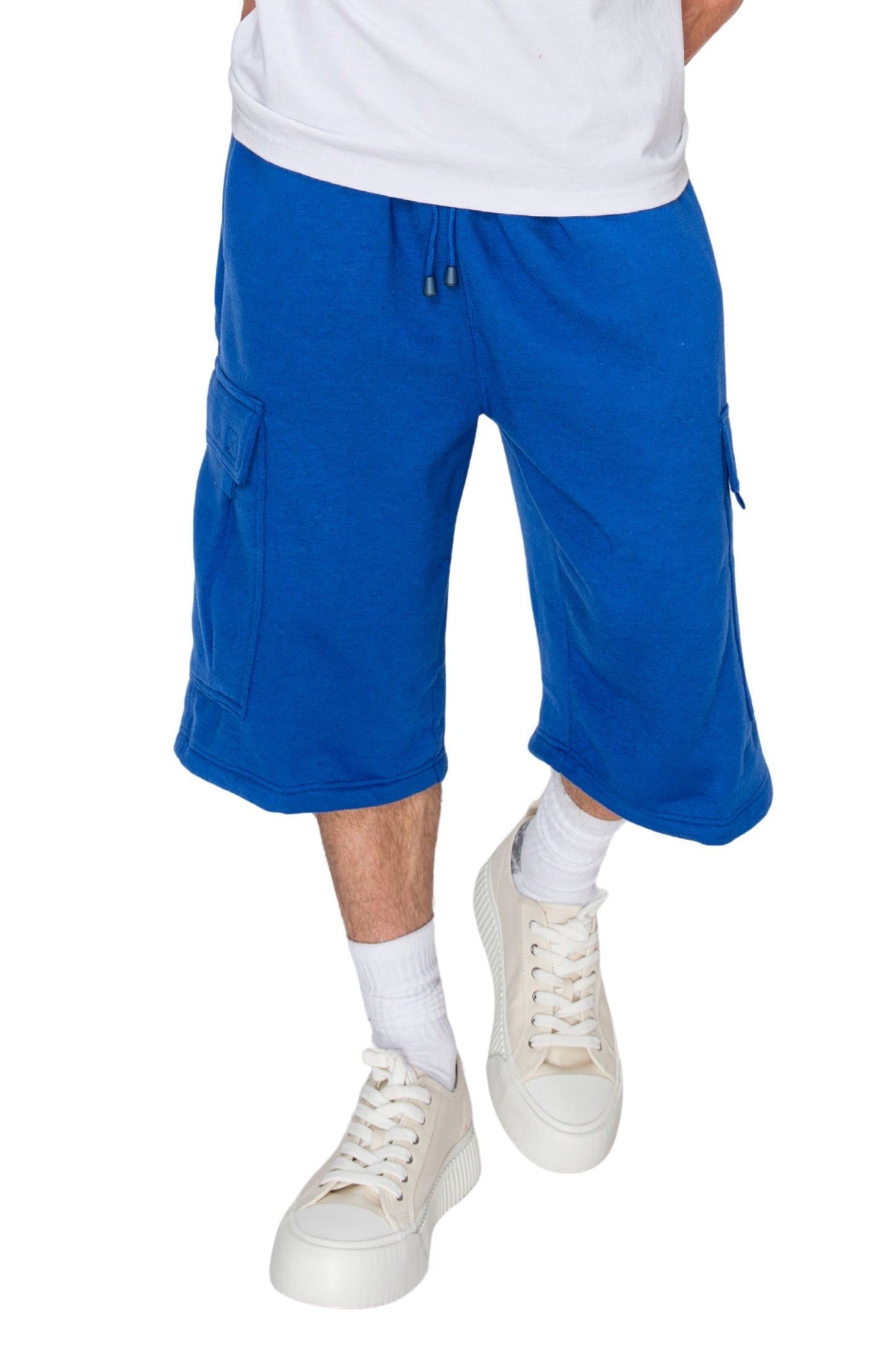 RESTRICT Baggy Fit Cargo Fleece Shorts