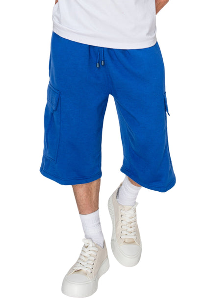 RESTRICT Baggy Fit Cargo Fleece Shorts