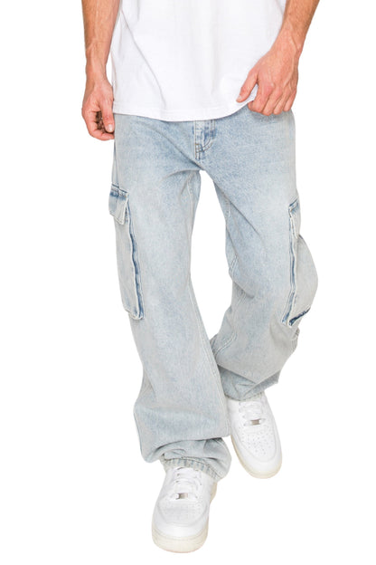 ANCHOR Baggy Fit Cargo Denim Jeans