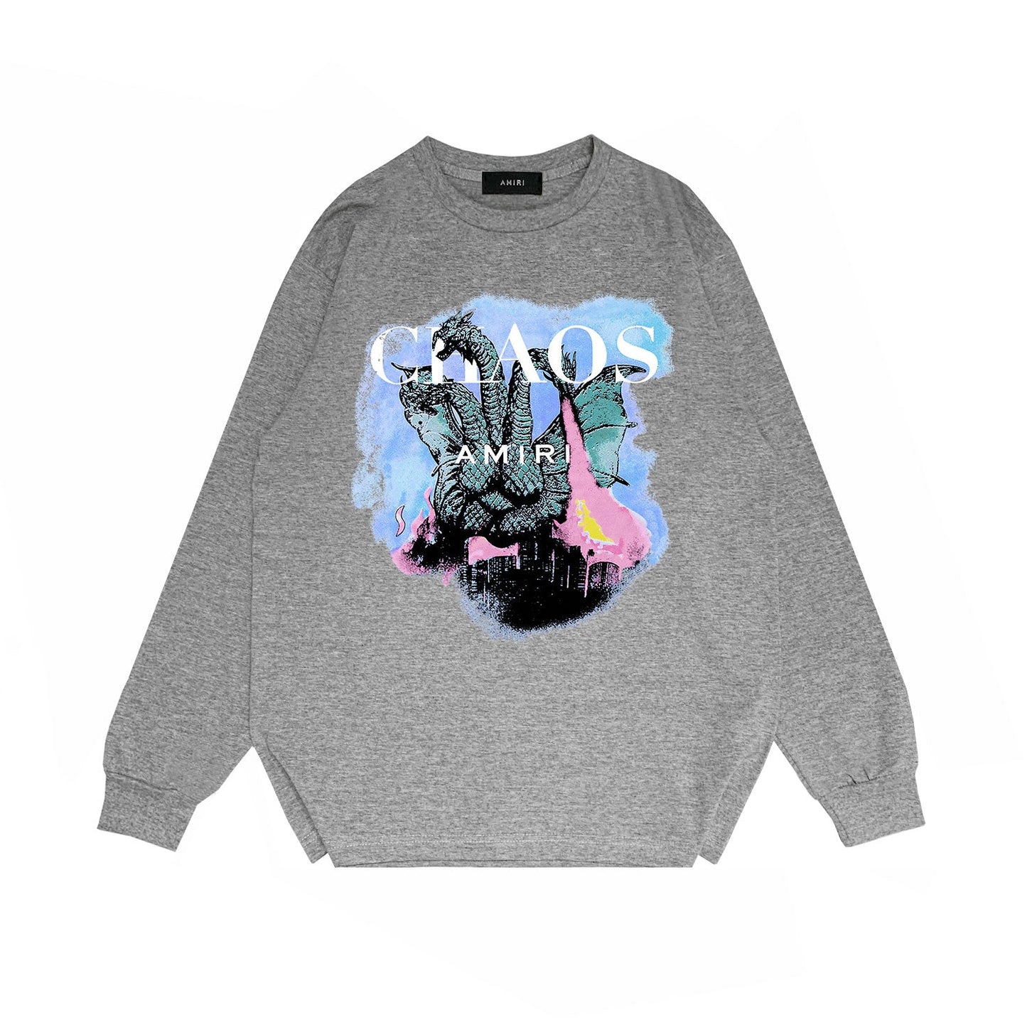 Amiri Long Sleeved Shirt Printed Trendy Pure Cotton