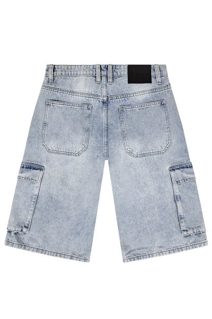 VAULT Baggy Fit Cargo Denim Shorts