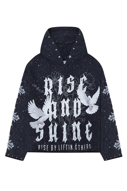 RISE AND SHINE Rhinestone Hoodie