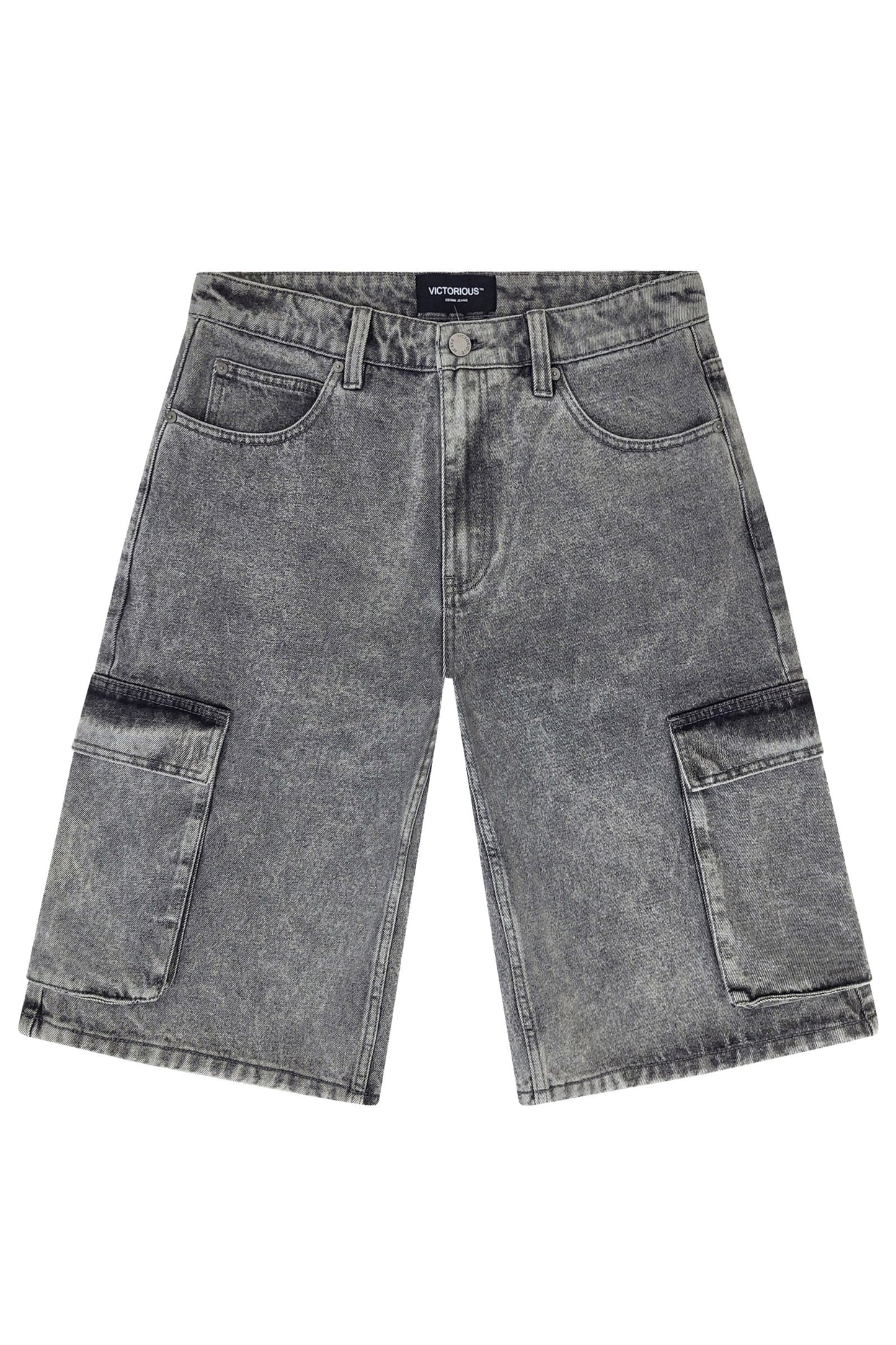 VAULT Baggy Fit Cargo Denim Shorts