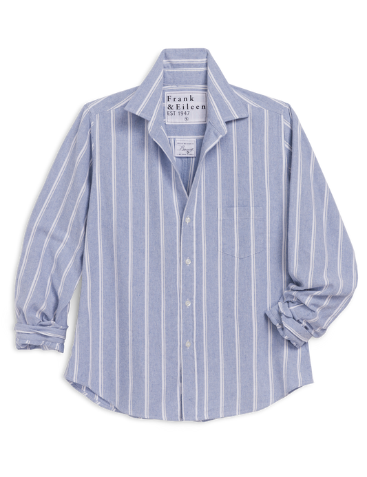 BARRY Blue with White Stripe, Italian Flannel