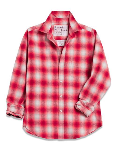 BARRY Dark Pink and White Plaid, Italian Flannel