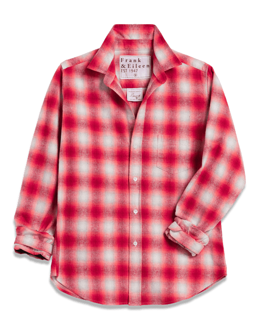 BARRY Dark Pink and White Plaid, Italian Flannel