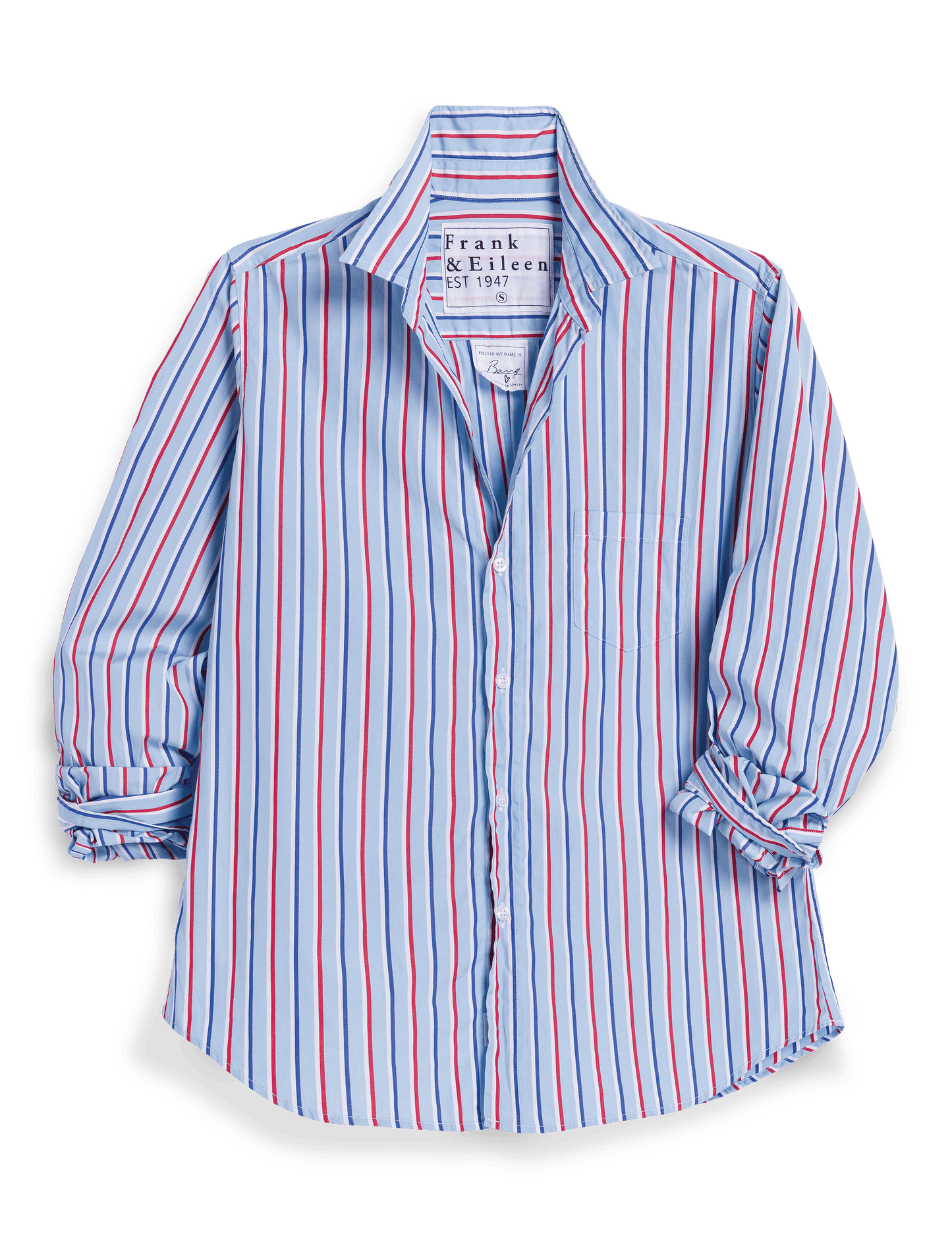 BARRY Light Blue and Red Stripe, Italian Superluxe