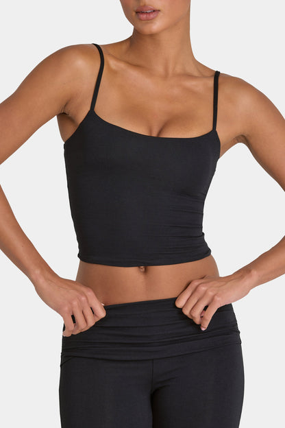 ButterCloud™ Crop Tank Top in Black
