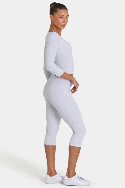 ButterCloud™ Capri Leggings in Grey Marl
