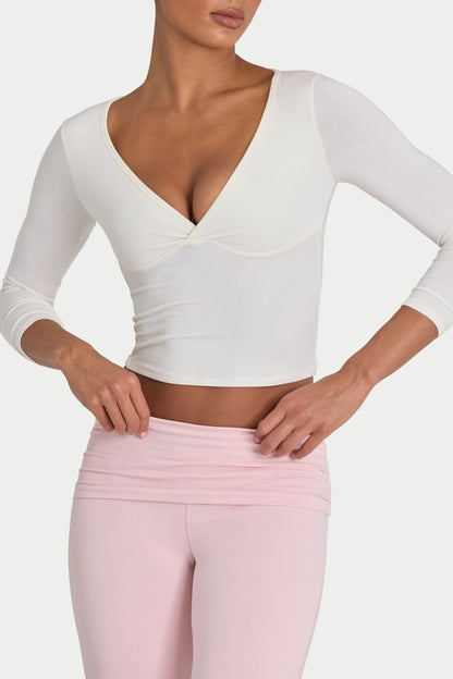 ButterCloud™ 3/4 Sleeve Top in Coconut