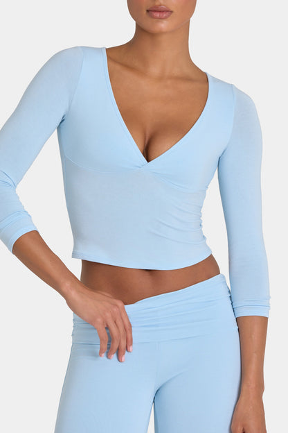 ButterCloud™ 3/4 Sleeve Top in Sky