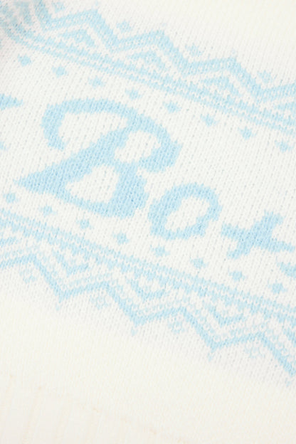 Jacquard-Knit Cropped Jumper in Ivory