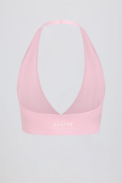 Brushed Jersey V-Neck Sports Bra in Bloom